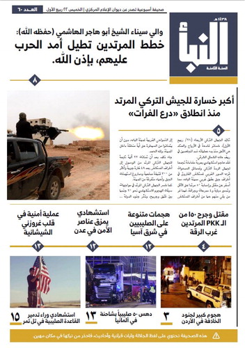 Image X. Screenshot of frontpage of the 60th issue of al-Naba’