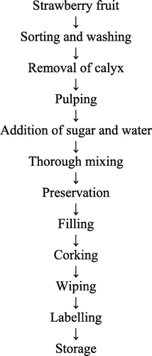 Figure 1. Flow chart for the preparation of strawberry crush.