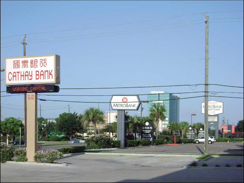 Fig. 7. Asian-American banks along Bellaire Boulevard, New Chinatown.