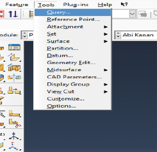 Figure 6. Visual menu in ABAQUS program.