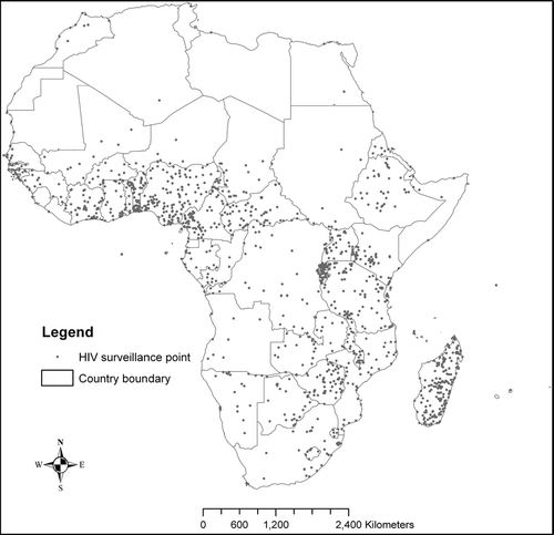 Figure 1 HIV surveillance data points.