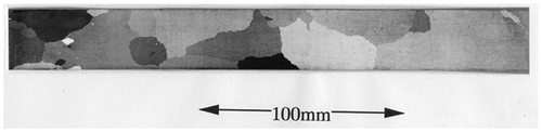 Figure 1. Macrostructure of a typical HGO steel sheet (reproduced with permission from [Citation3] © 1998 The Iron and Steel Institute of Japan).