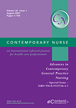 Cover image for Contemporary Nurse, Volume 26, Issue 1, 2007