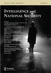 Cover image for Intelligence and National Security, Volume 30, Issue 6, 2015