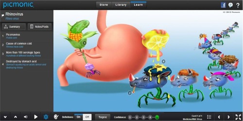 Figure 1 Screenshot of the Picmonic® Learning System.