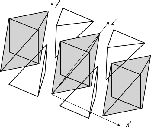 Figure 10. Spatial layout of the multiple observer regions (octahedra + tetrahedra).