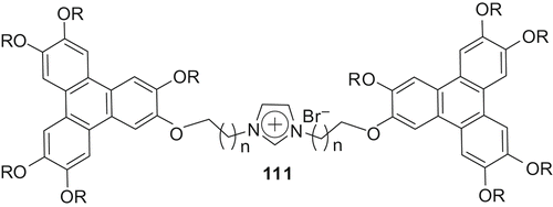 Figure 3. Structure of a triphenylene-based discotic-discotic ionic dimer.