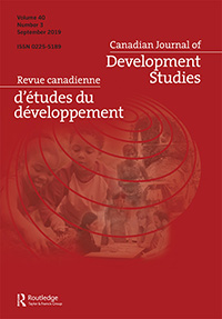 Cover image for Canadian Journal of Development Studies / Revue canadienne d'études du développement, Volume 40, Issue 3, 2019