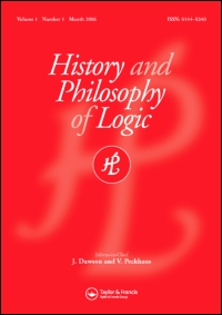 Cover image for History and Philosophy of Logic, Volume 28, Issue 4, 2007