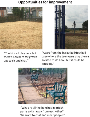 Figure 6. Examples of environments offering opportunities for improvement, in terms of opportunities for play and interaction.