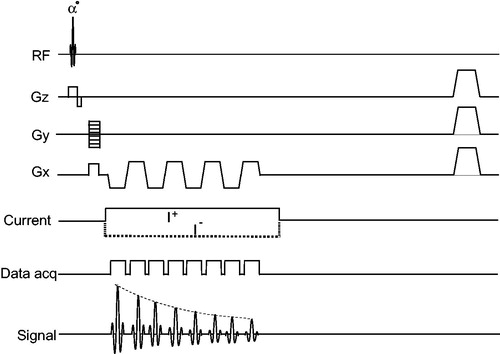 Figure 1. Schematic diagram of the ICNE-MGRE pulse sequence for fast conductivity imaging using optimised magnetic flux density data.