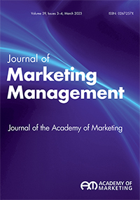 Cover image for Journal of Marketing Management, Volume 39, Issue 3-4, 2023
