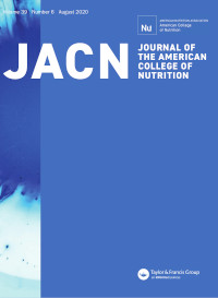 Cover image for Journal of the American Nutrition Association, Volume 39, Issue 6, 2020