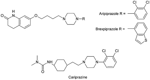 Figure 1. The structures of representatives of dopamine stabilizers.