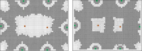 Figure 13. The water distribution model II (left: current, right: after repair)