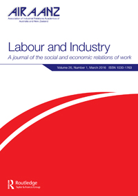 Cover image for Labour and Industry, Volume 26, Issue 1, 2016