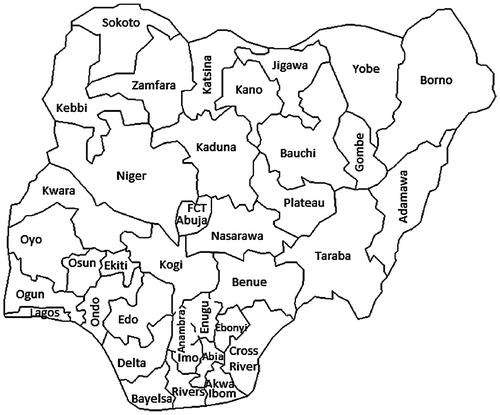 Figure 4: Labelled map of NigeriaCitation28.