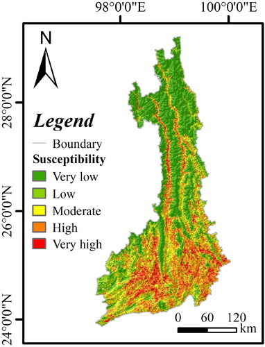Figure 9. Landslide susceptibility map.