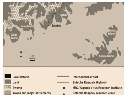 Figure 1. The study location on Koome island (Nampijja et al., Citation2015).