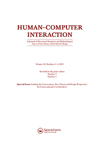 Cover image for Human–Computer Interaction, Volume 38, Issue 3-4, 2023