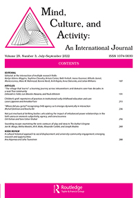 Cover image for Mind, Culture, and Activity, Volume 29, Issue 3, 2022