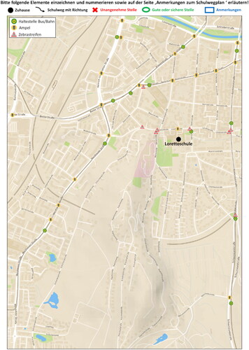 Figure 1. Illustration of map used in the survey.