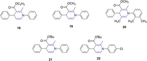 Figure 17 Cholesterol-lowering compounds (18–22) containing dihydropyridine rings.