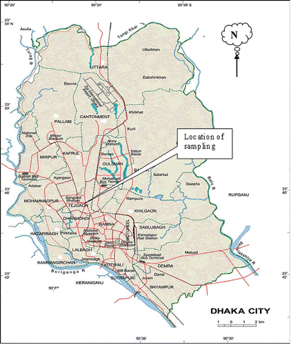 Figure 1. Map of Dhaka, Bangladesh, showing the location of the sampling site.