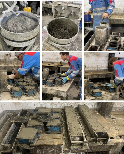 Figure 6. The preparation of concrete samples at the laboratory.