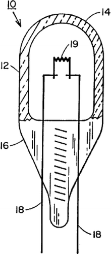 Figure 31. Glass halogen lamp patent no. US 5910707.