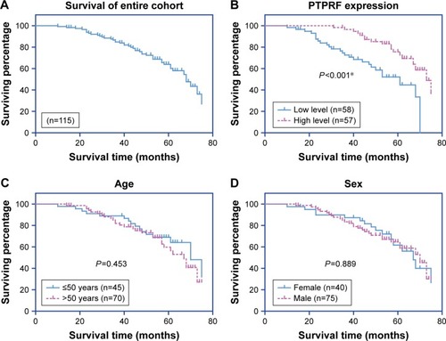 Figure 2 Analysis of overall survival in gastric adenocarcinoma patients.