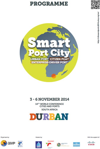 Figure 3. Programme cover of the AIVP conference in Durban, 2014.