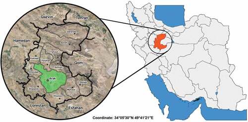 Figure 1. Location of Arak city.