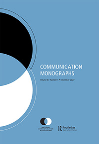 Cover image for Communication Monographs, Volume 87, Issue 4, 2020