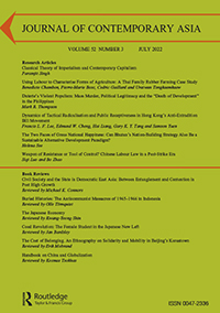 Cover image for Journal of Contemporary Asia, Volume 52, Issue 3, 2022