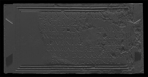 Figure 3. Base mesh of the Chichester tablet: Repaired mesh of the Chichester tablet, rendered in Blender 2.8.