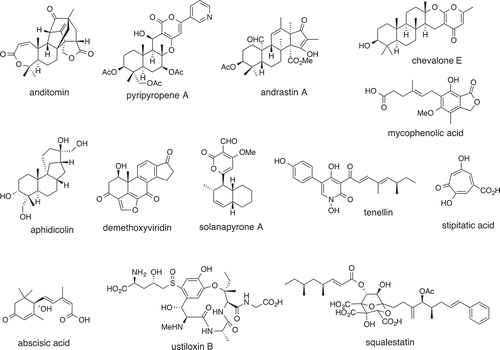 Figure 4. Fungal metabolites produced by total biosynthetic approach.