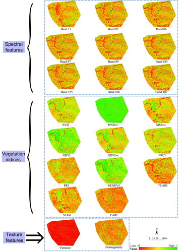 Figure 8. Thematic map of each optimized feature.