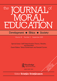 Cover image for Journal of Moral Education, Volume 49, Issue 3, 2020