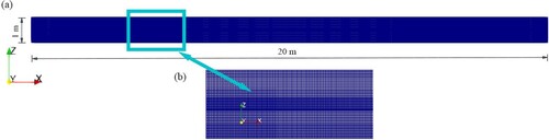 Figure 2 (a) Computational domain of the numerical wave model; (b) mesh detail