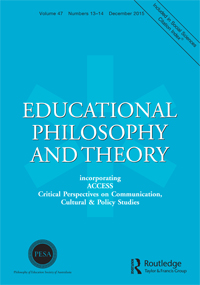 Cover image for Educational Philosophy and Theory, Volume 47, Issue 13-14, 2015