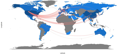 Figure 3 Country collaboration map.