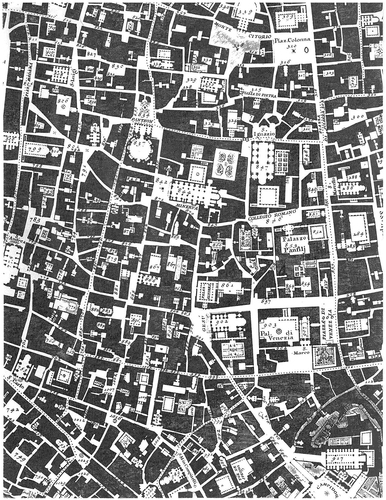 Figure 5. Nolli plan section. (Credit: public domain, Nuova Topografia di Roma, 1748, Giovanni Battista Nolli (1701–1756))