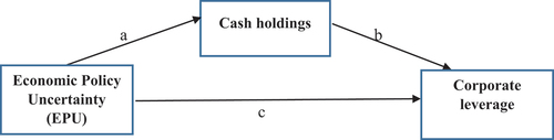 Figure 1. The relationship between EPU, corporate leverage and cash holdings.
