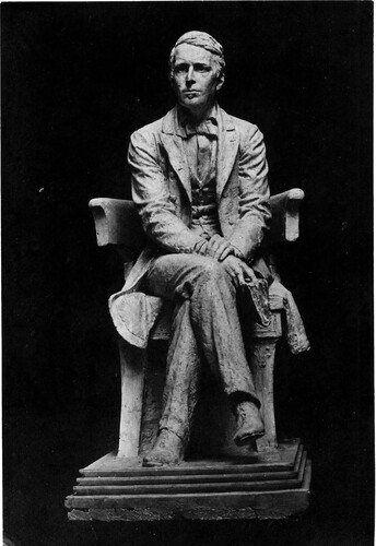 Figure 4. Charles H. Niehaus’s plaster model for a statue of Stephen C. Foster, ca. 1896. (Center for American Music, University of Pittsburgh Library System).