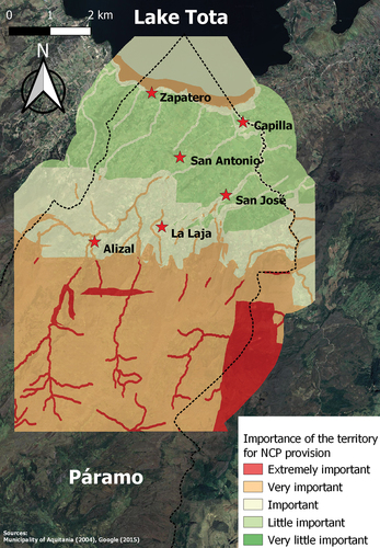 Figure 7. Map of the territory’s importance for NCP provision.