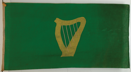 Figure 1. The Irish Citizen Army flag, now conserved and in a specially made museum quality case. (Courtesy of Inniskillings Museum).