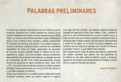 Figure 3. Foreword from the exhibition catalogue. Source: Antepasados. los afroporteños en la cultura nacional, Biblioteca Nacional Mariano Moreno y Museo del Libro y de la Lengua (Manguel Citation2016). Exhibition Catalogue.