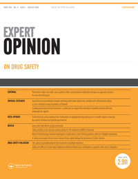 Cover image for Expert Opinion on Drug Safety, Volume 15, Issue 4, 2016