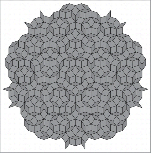 Figure 1. An example of an aperiodic tiling with 5-fold local symmetry.
